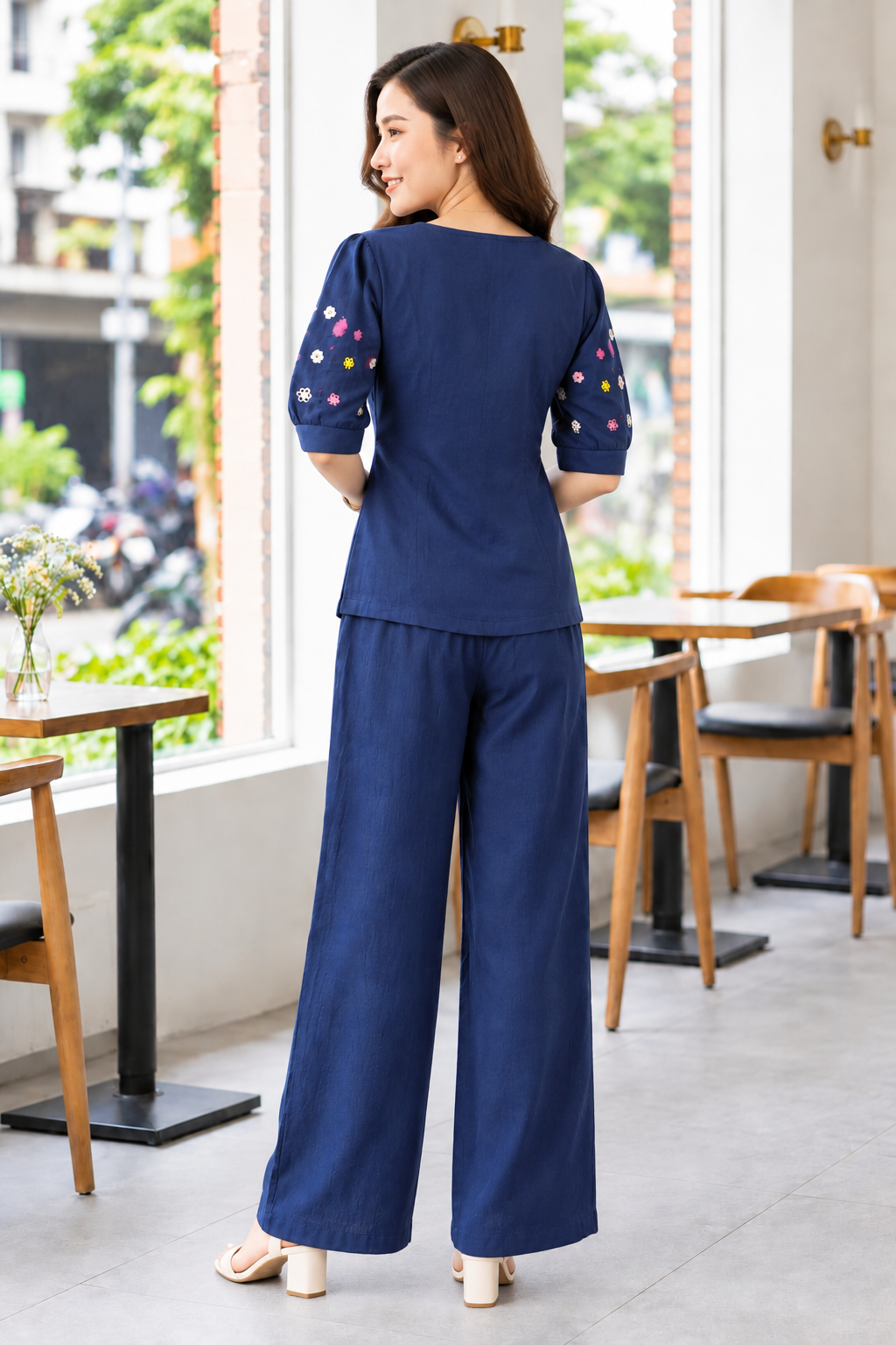 Dark Blue Petal & Poise Co-Ord Set