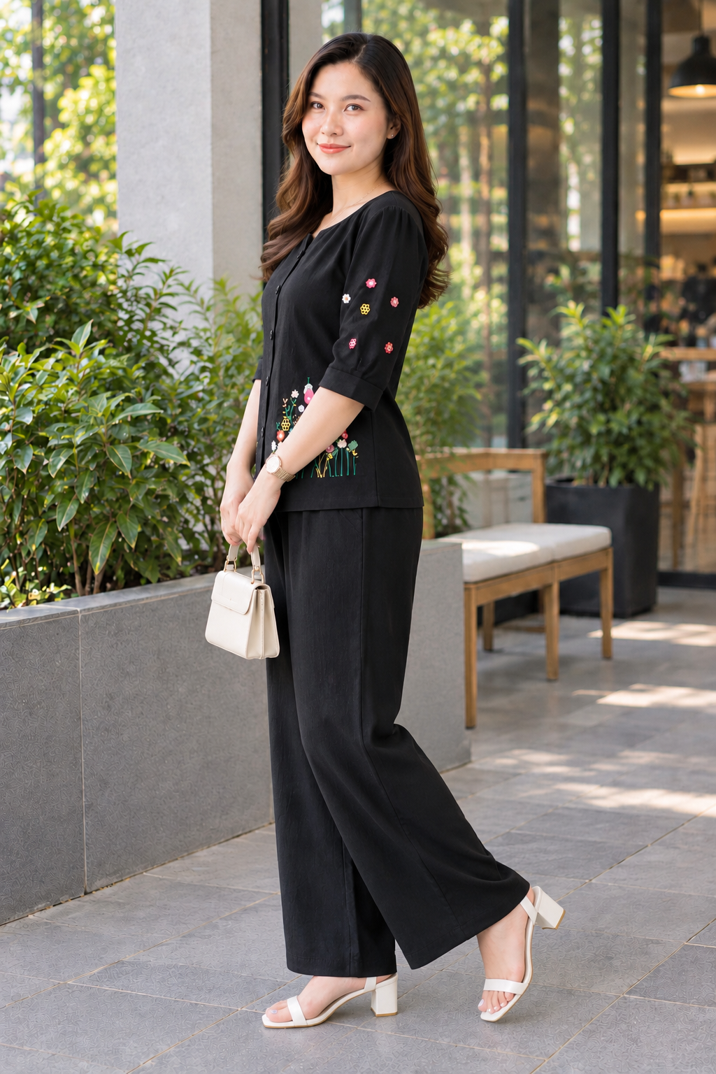 Black Petal & Poise Co-Ord Set