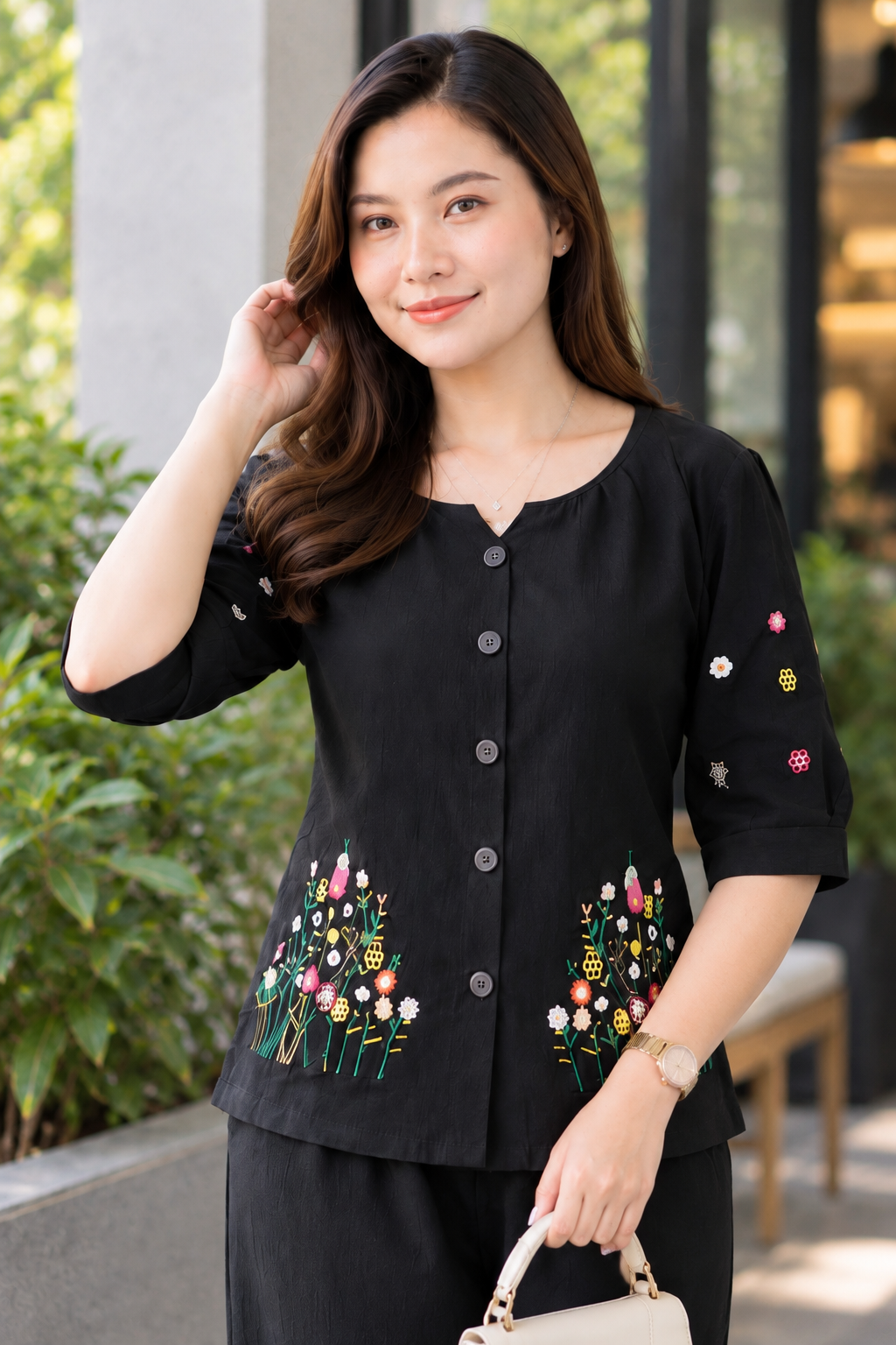 Black Petal & Poise Co-Ord Set