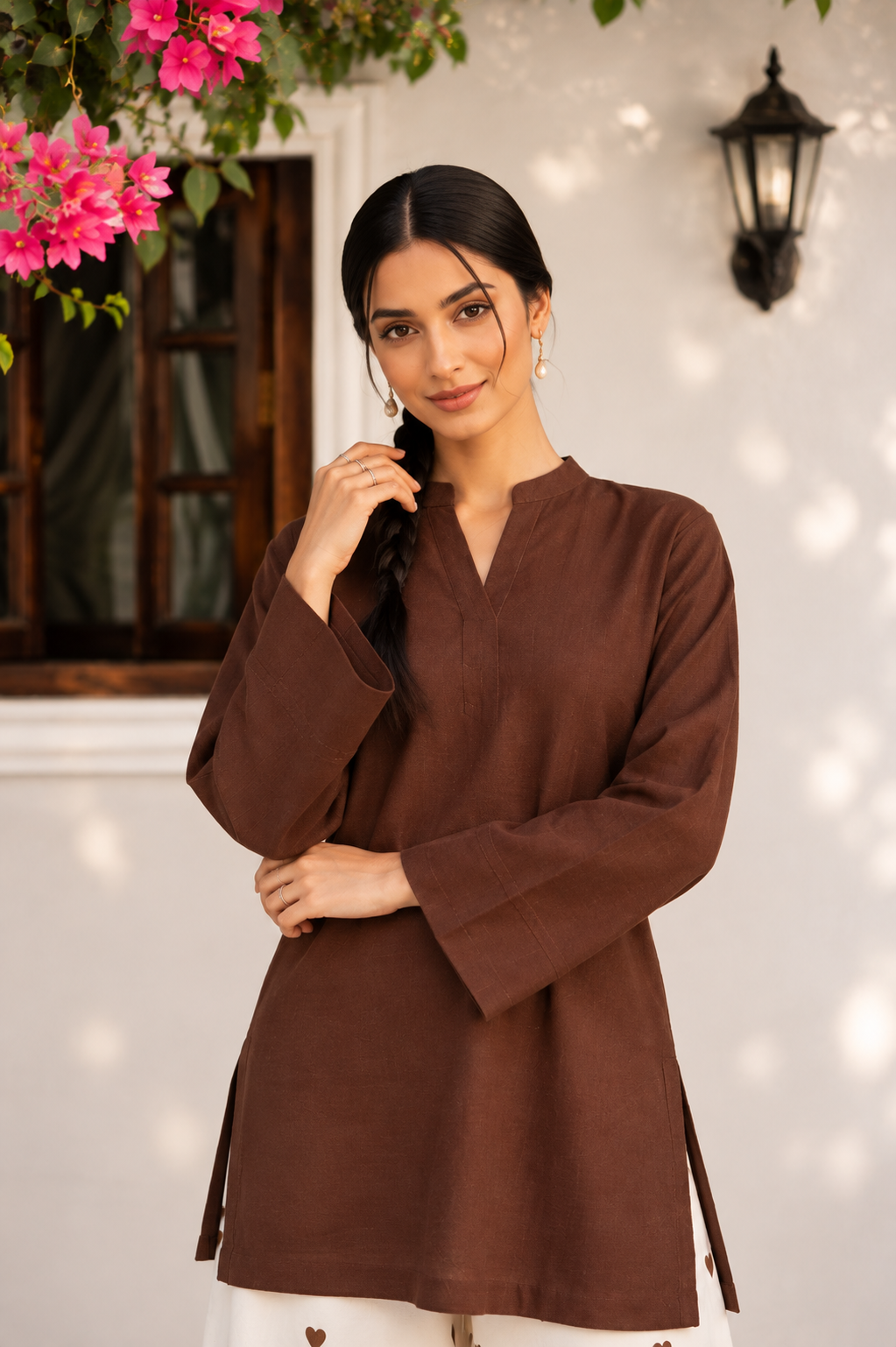 Little Heart Co-Ord Set – Cocoa Brown & Ivory