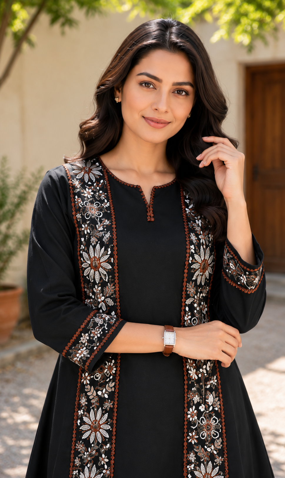 Black Embroidered Muse Co-Ord Set
