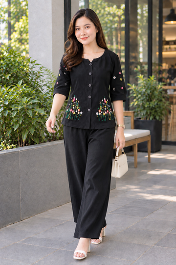Black Petal & Poise Co-Ord Set