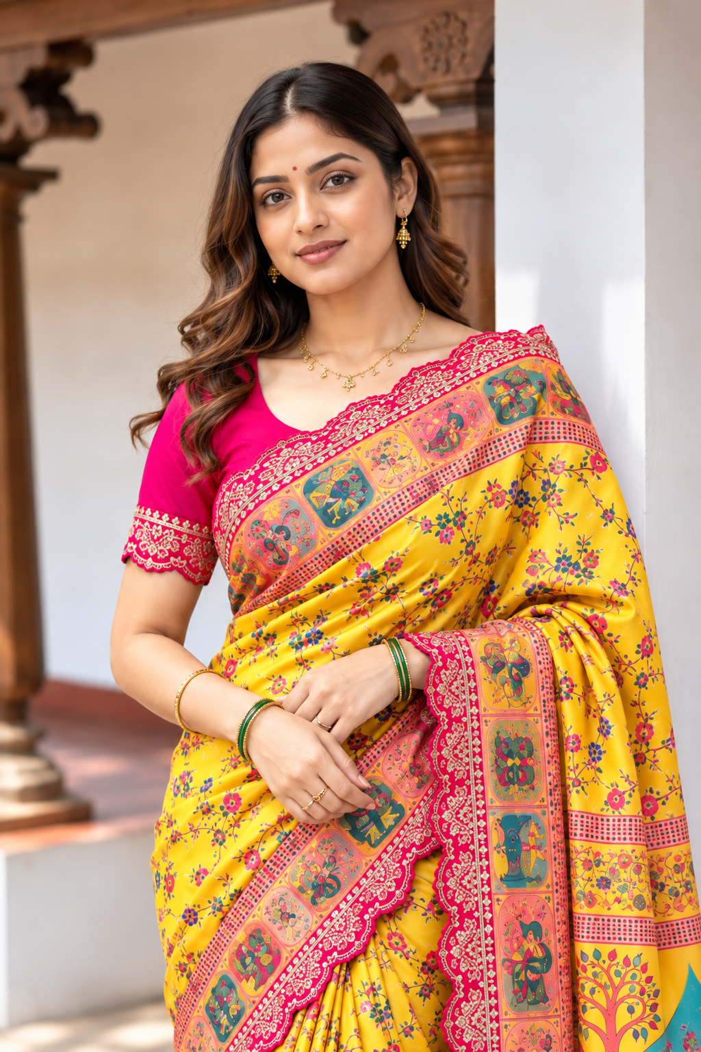 Virasa Designer Dola Banarasi Saree | Gujarat Heritage Digital Print