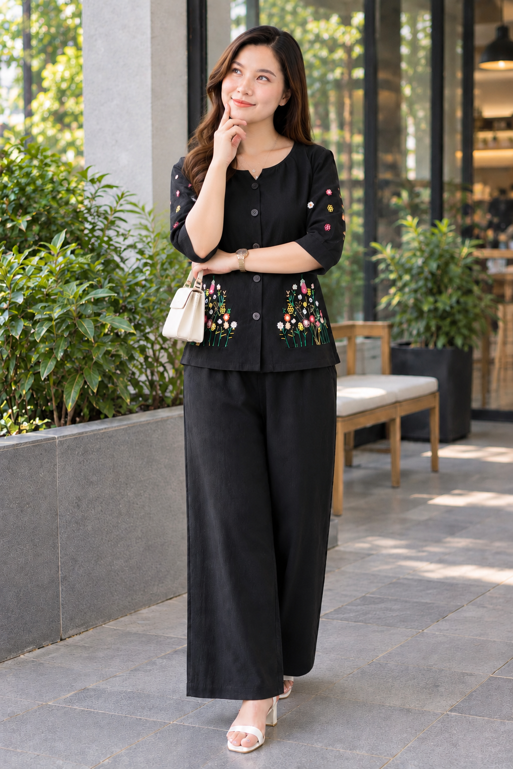 Black Petal & Poise Co-Ord Set