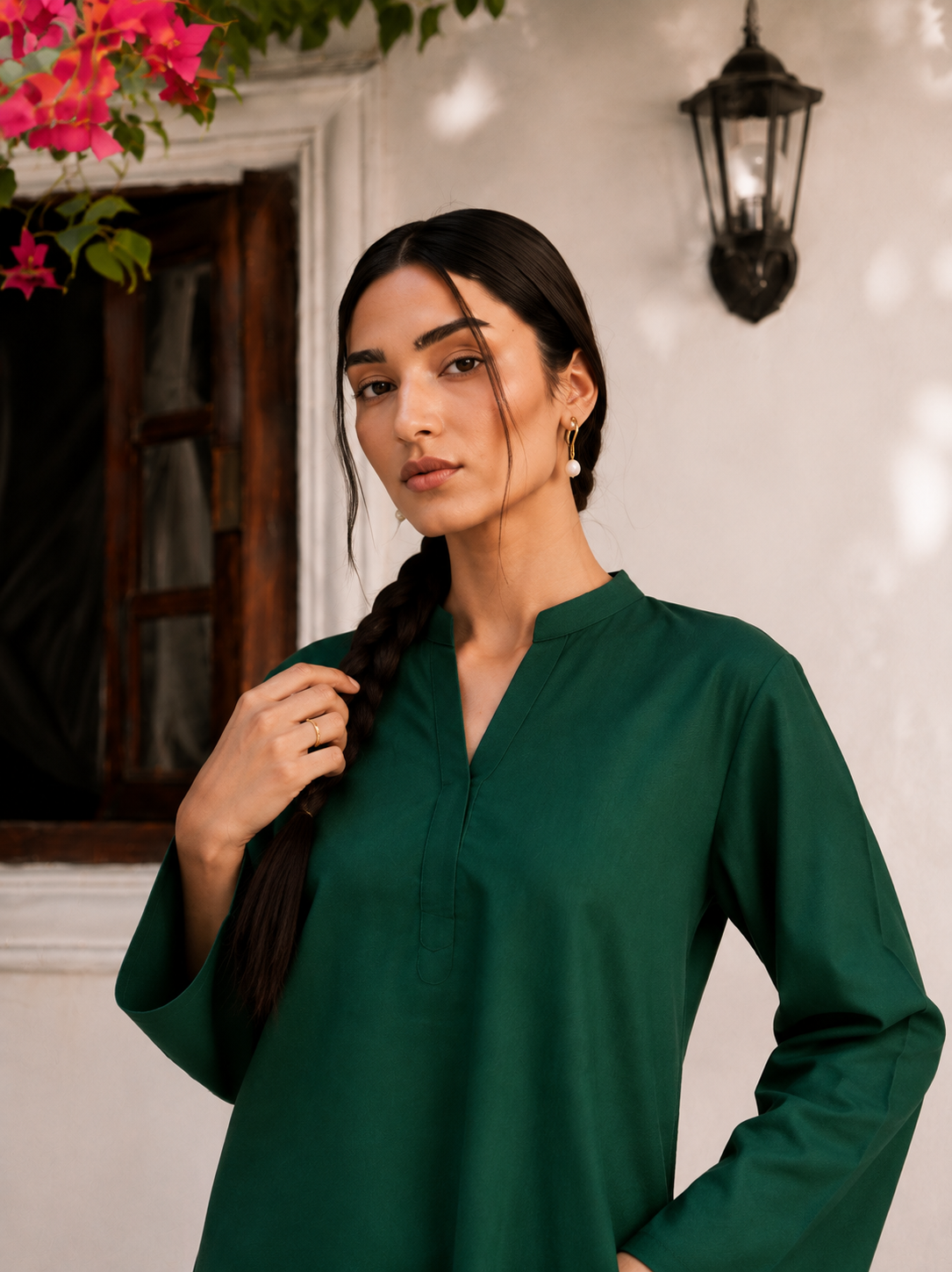 Little Heart Co-Ord Set – Emerald Green & Ivory
