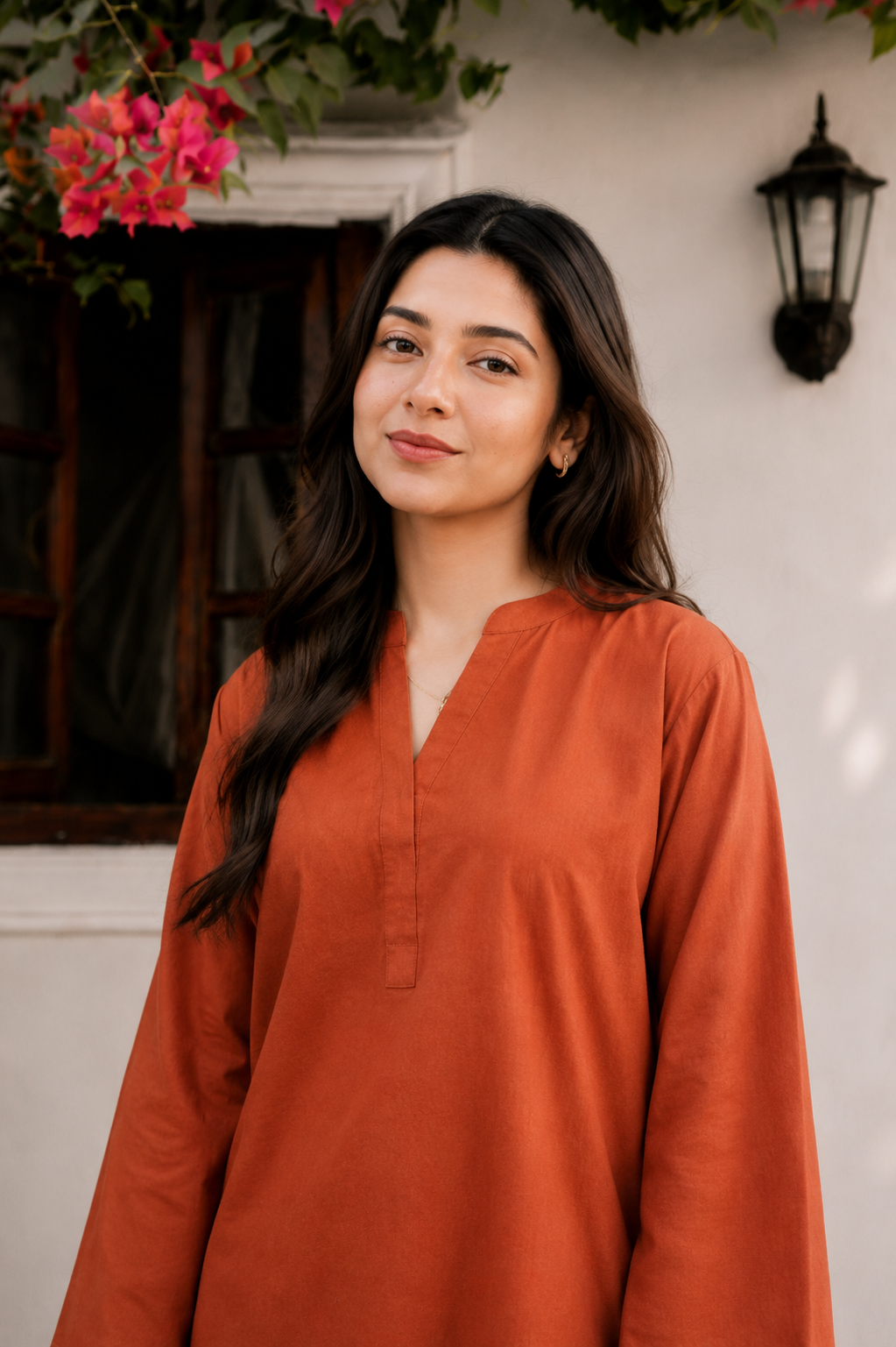 Little Heart Co-Ord Set – Burnt Orange & Ivory