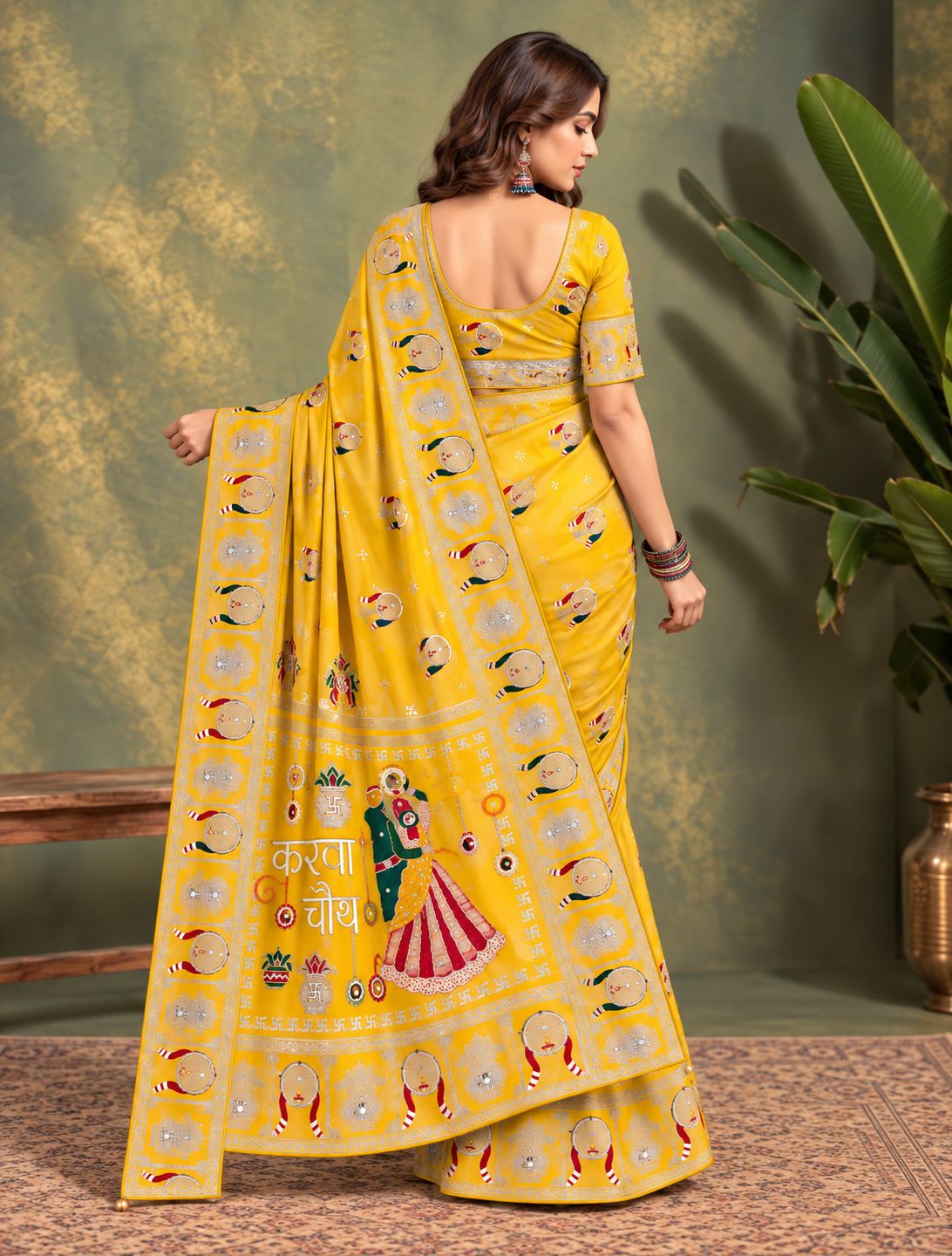 Chand Riwaaz Dola Viscose Saree | Meena Weave & Mirror Work