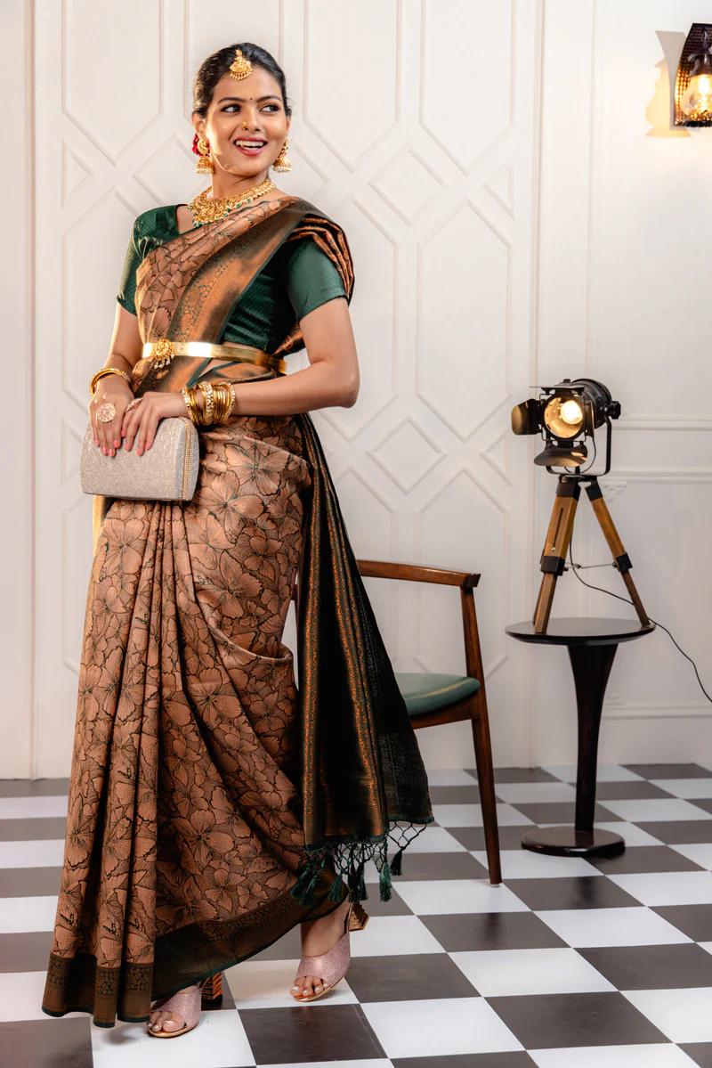 Saanjh Savera Zari Work & Solid Jacquard Weave
