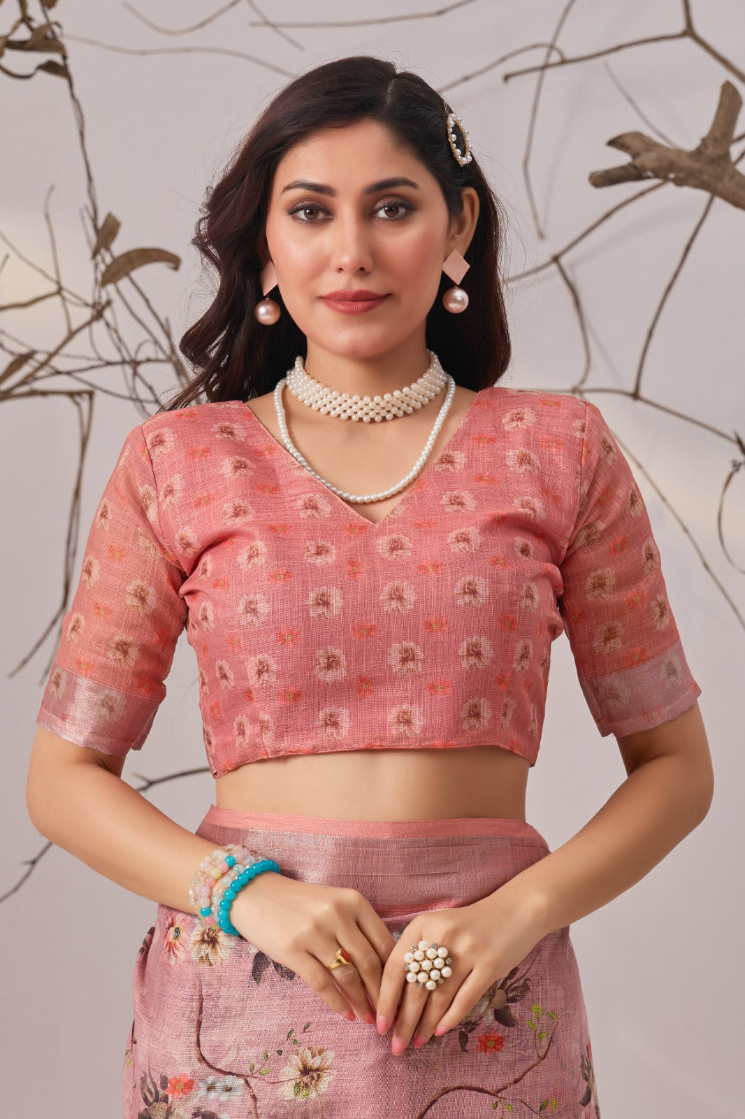 Digital Floral Print & Patola Border Cotton Saree