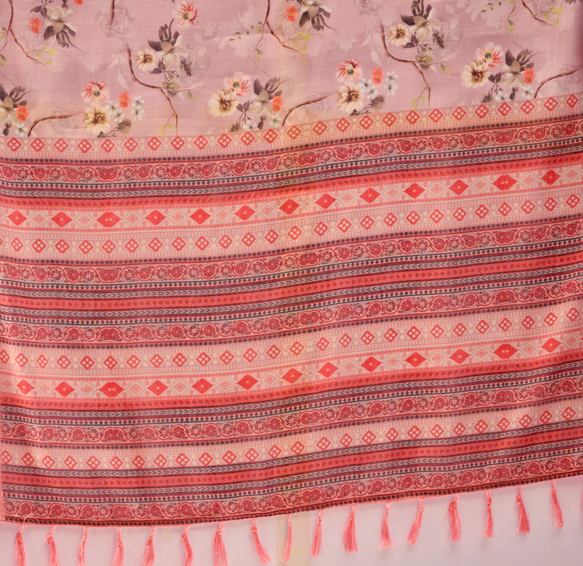 Digital Floral Print & Patola Border Cotton Saree