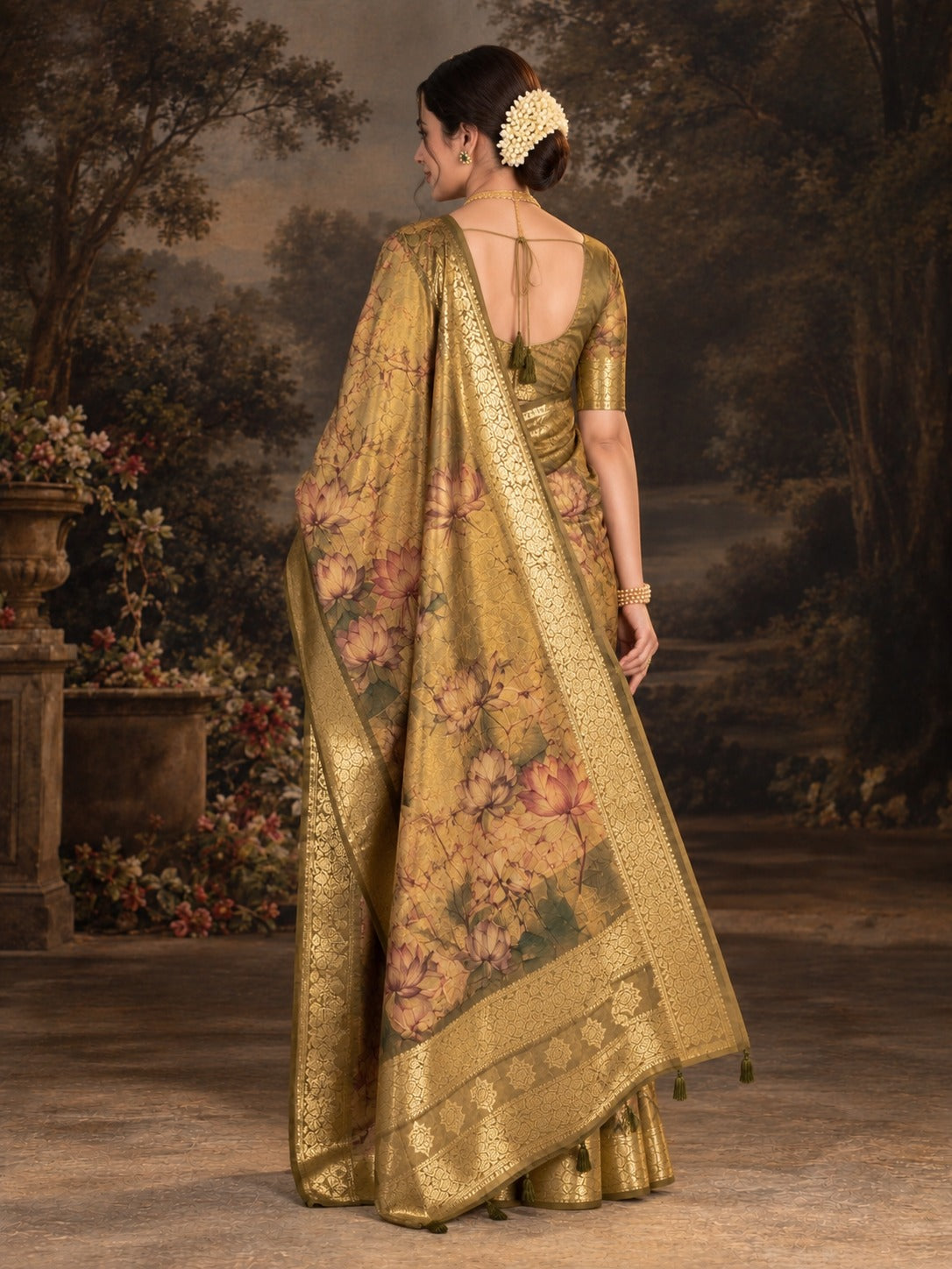 Kanak Kamal Pure Glass Tissue Silk Saree