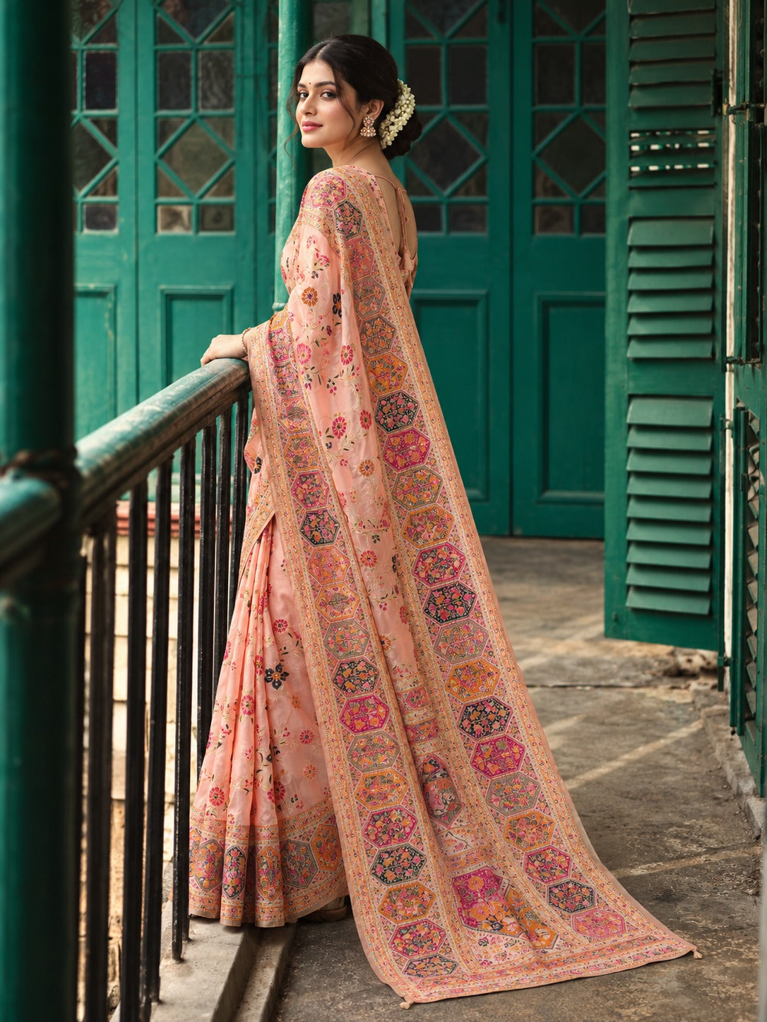 Kashmiri Virasat Pashmina Silk Weaving Saree With Kashmiri Thread