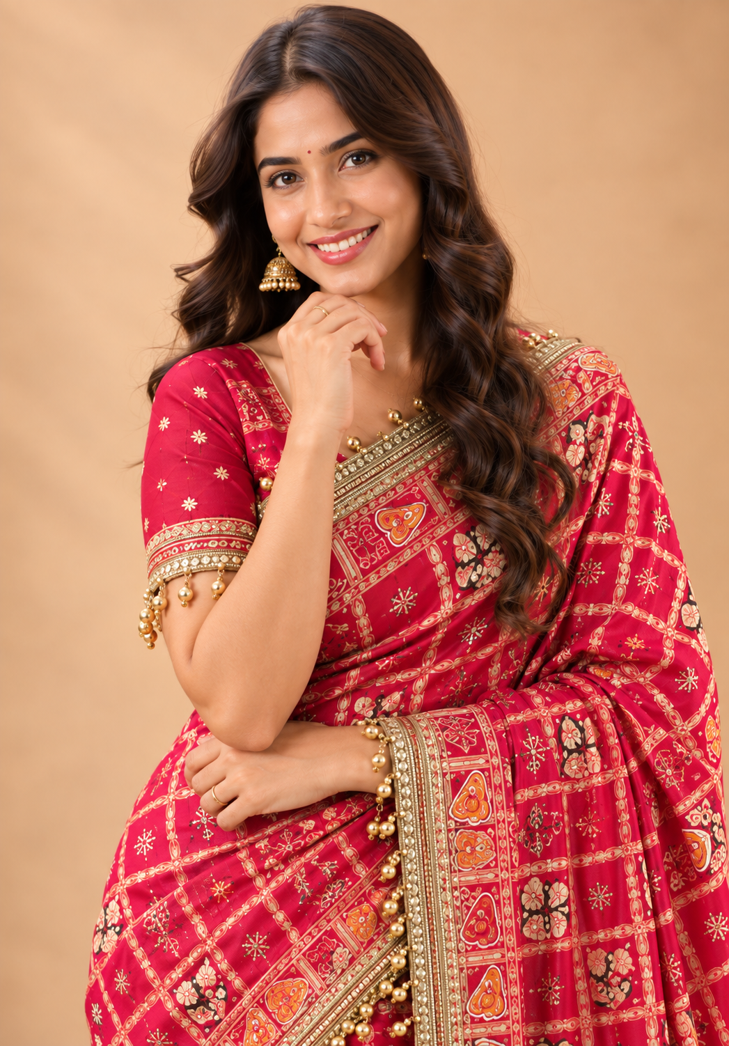 Suhag Riwaaz Dola Viscose Saree | Meena Weave & Mirror Work