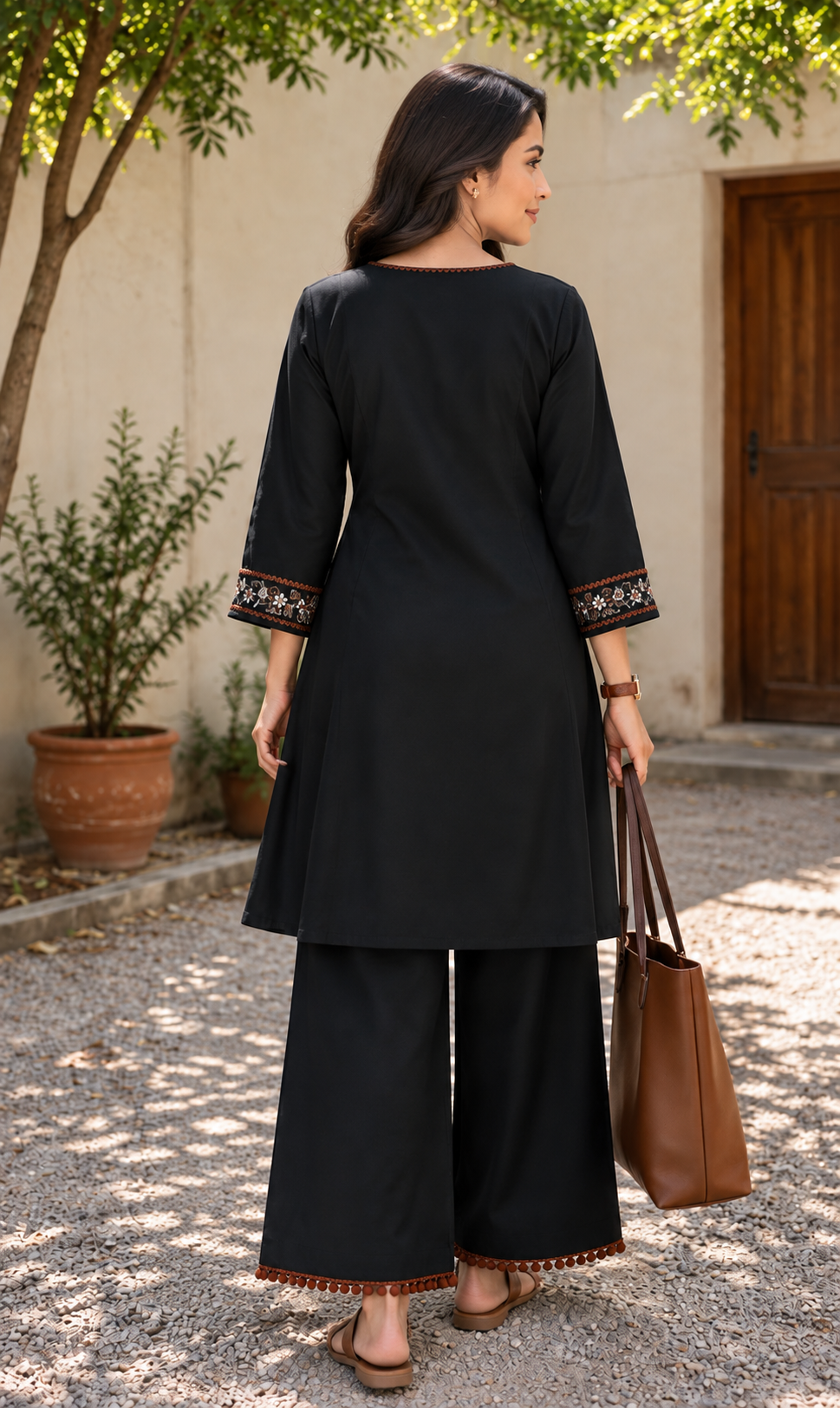 Black Embroidered Muse Co-Ord Set